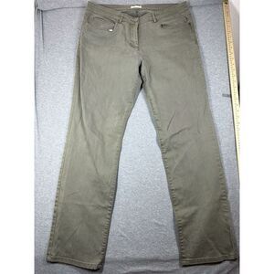 Eileen Fisher Womens Jeans‎ Green Sz Large Straight Leg Mid-Rise Casual Everyday